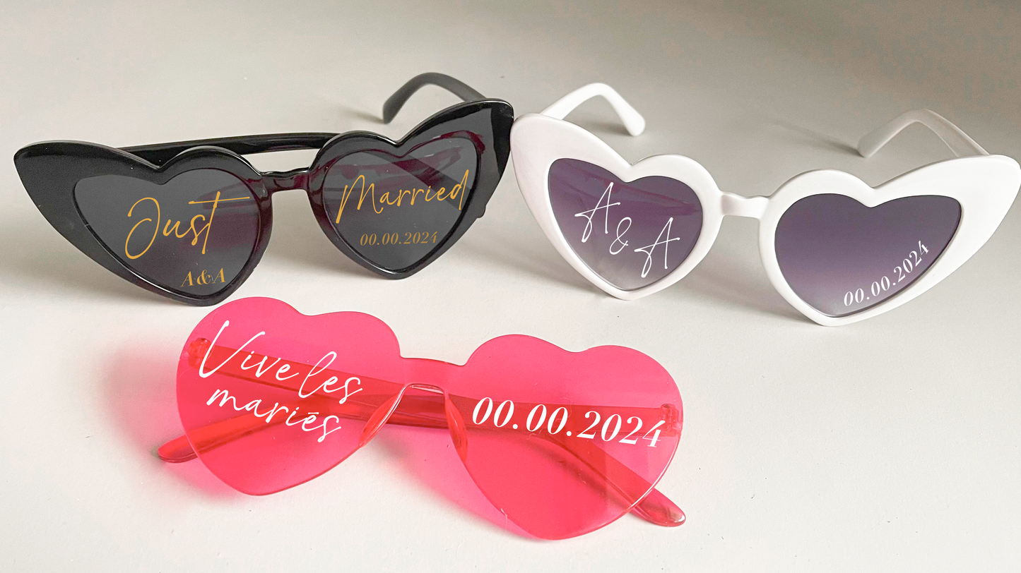 Lunettes de Soleil Personnalisées pour Mariage ou EVJF