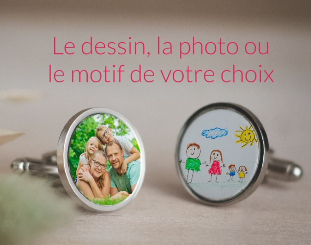 Bouton de manchette personnalisés cadeau photo