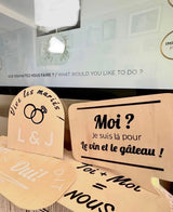 Accessoires panneaux photobooth personnalisés prénoms de mariés
