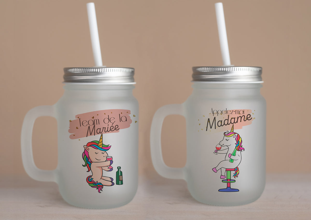 Verres EVJF accessoires personnalisés licorne - enterrement de vie de jeune fille licorne