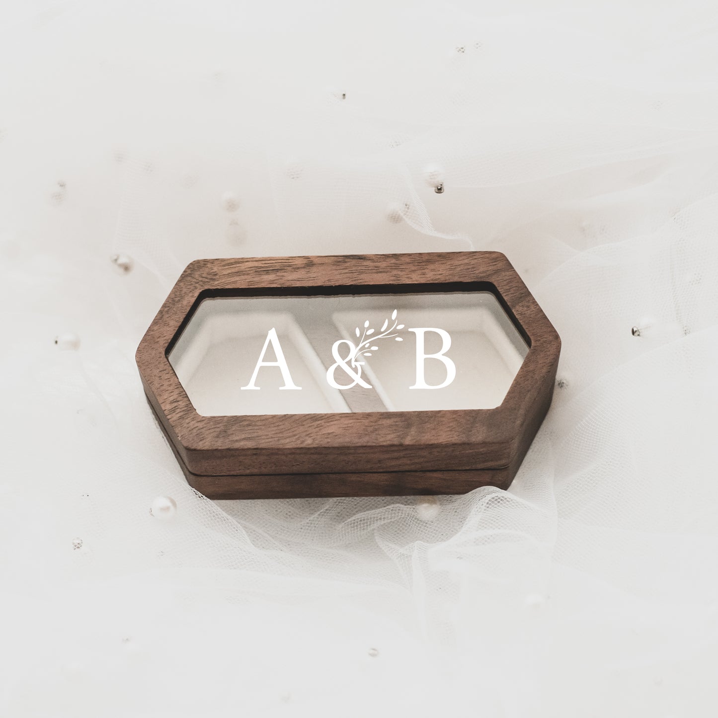 Boîte/stickers personnalisés porte alliances bois