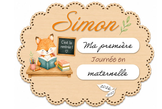 Panneau de rentrée scolaire personnalisé en bois. Première rentrée scolaire ardoise personnalisée premier jour d'école