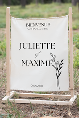 Panneau de Bienvenue tissu Mariage – Élégance et légèreté