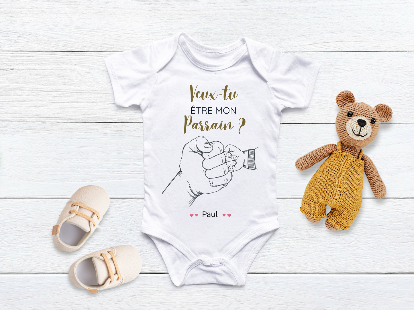 Body bébé personnalisé parrain | Veux-tu être mon parrain ?