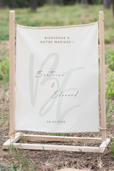Panneau de Bienvenue tissu Mariage – chic et minimaliste