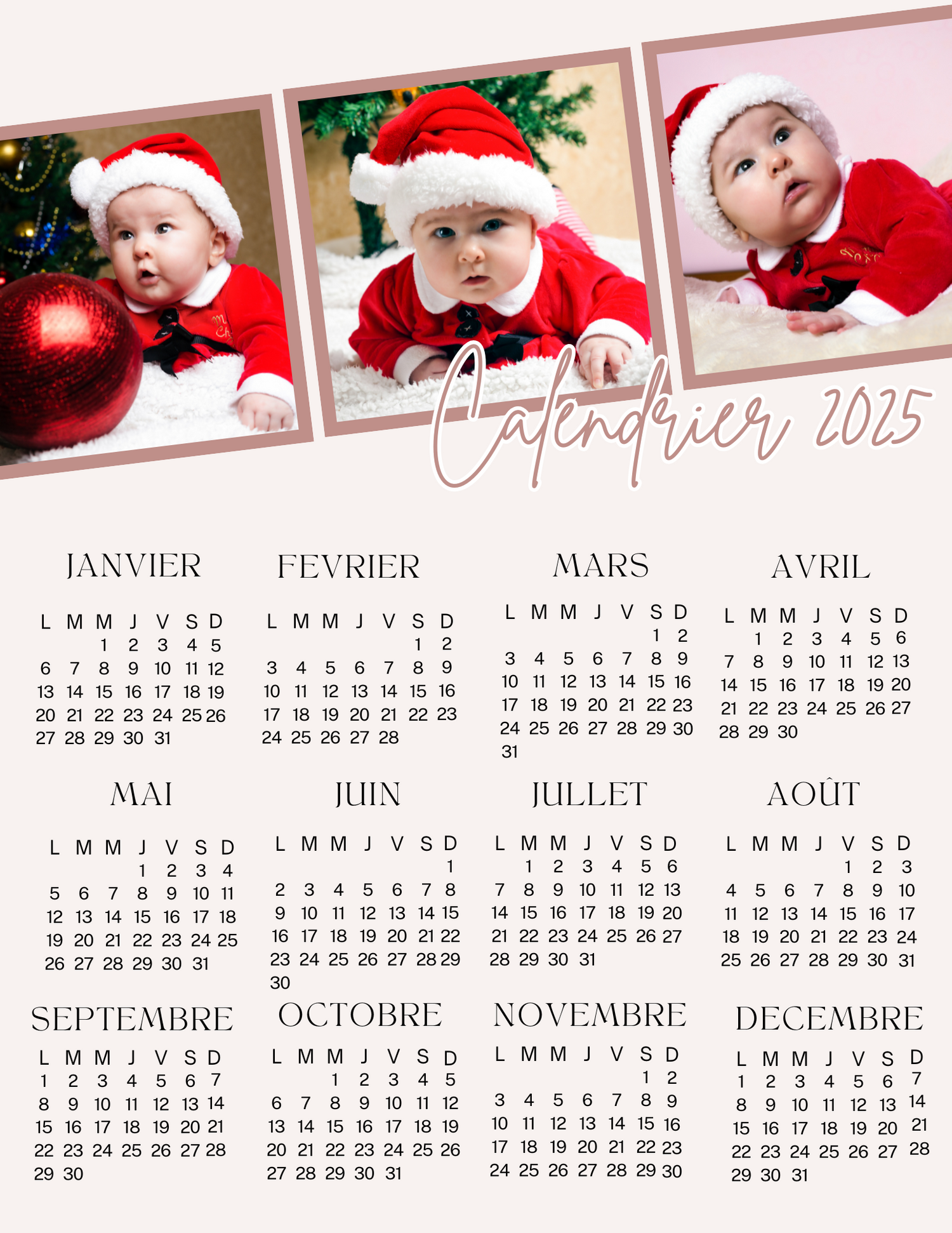 Calendriers Photos magnétiques Personnalisés