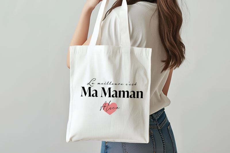 sac tote bag personnalisé maman -  cadeau maman fête des mères