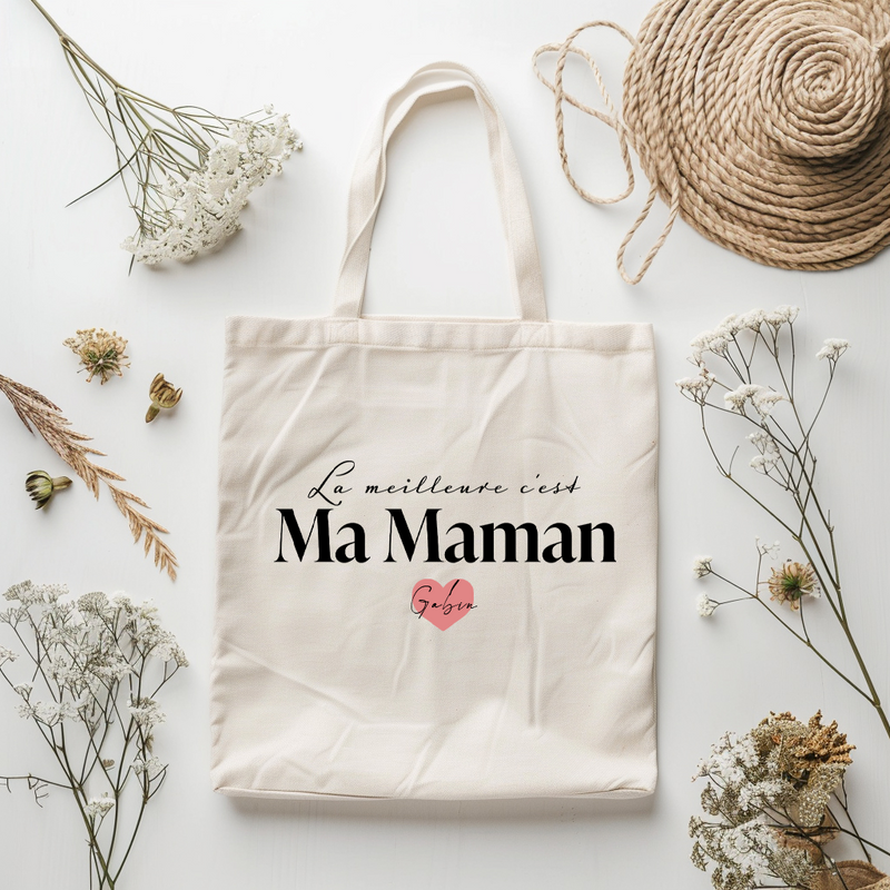 sac tote bag personnalisé maman -  cadeau maman fête des mères