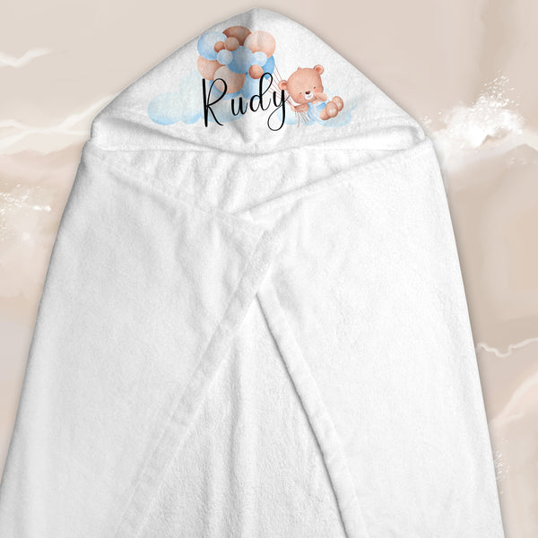 cadeau bébé naissance nouveaux parents cape de bain personnalisée 
