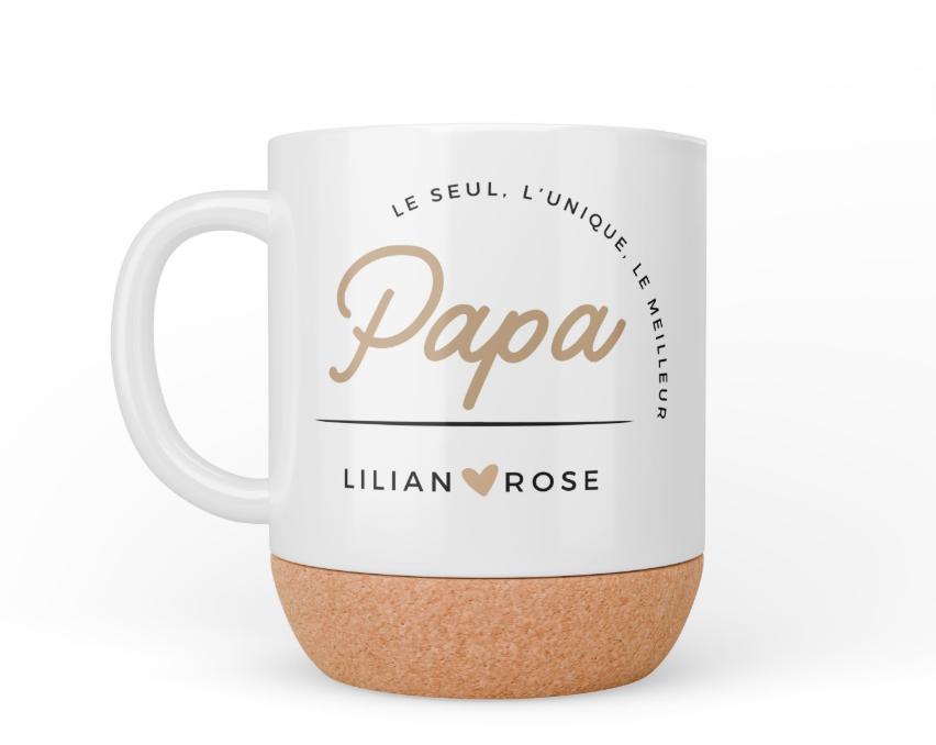 Mug personnalisé céramique et liège
