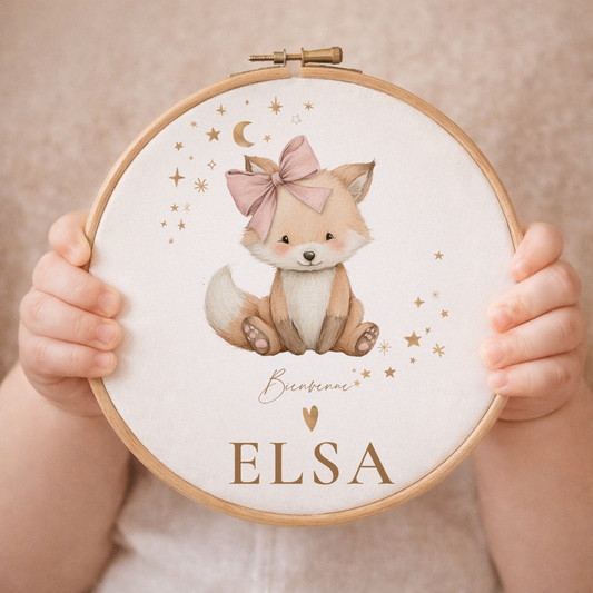 Tambour naissance décoration personnalisée prénom – Décoration chambre bébé renard