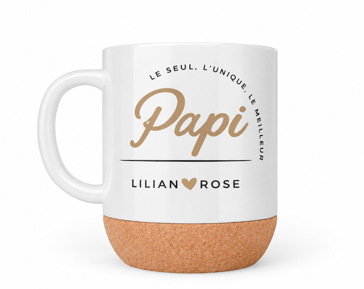 Mug personnalisé céramique et liège