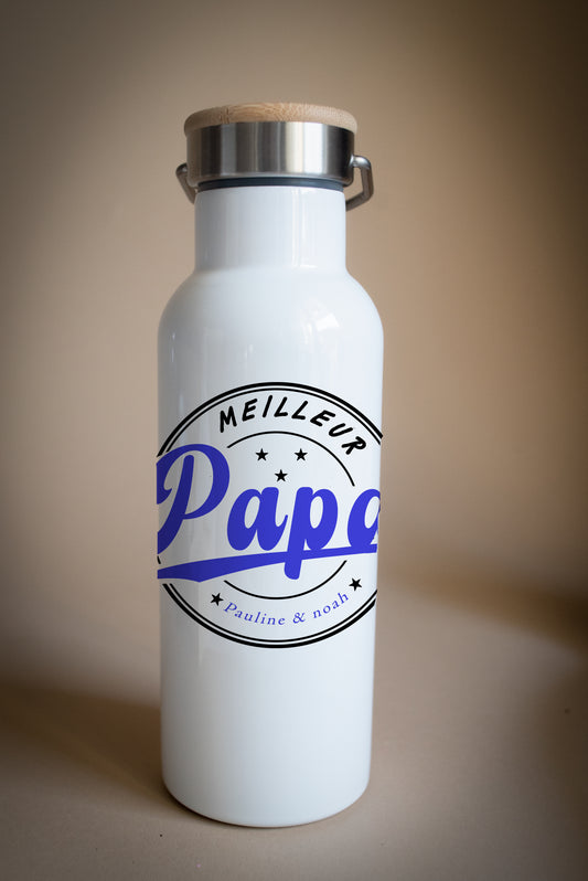 Cadeau papa papi personnalisé Bouteille gourde en inox