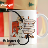 Mug humour de noël personnalisé - Cadeau noël pour maitresse, nounou, atsem, aesh...