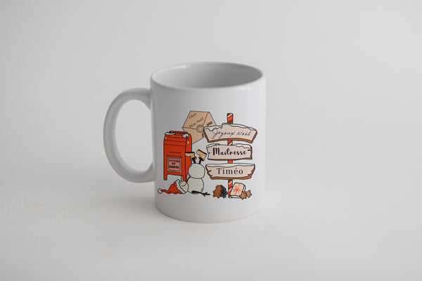 Mug humour de noël personnalisé - Cadeau noël pour maitresse, nounou, atsem, aesh...