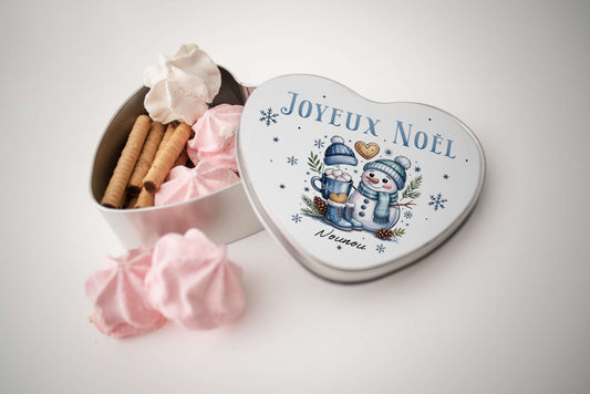 Mug et Boîte à Biscuits Personnalisés – Thème Bonhomme de Neige
