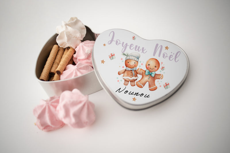 Coffret cadeau mug et boite à biscuit personnalisés noël | Cadeau noël mamie, maitresse, nounou, atsem, aesh...