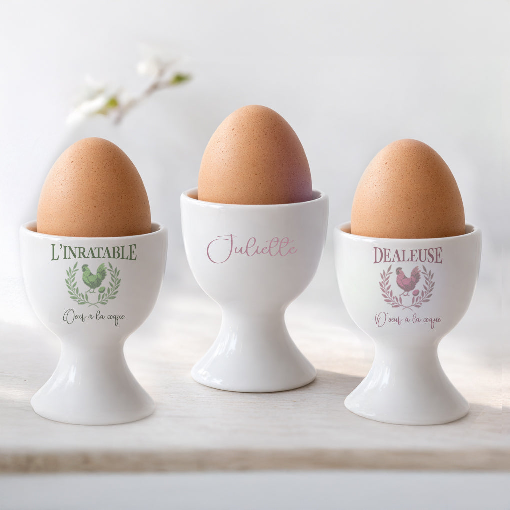 Coquetier personnalisé avec prénom Cadeau de Pâques  Coquetier enfant Décoration de table de Pâques (Copie)