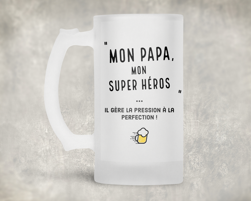 Pinte de bière personnalisée papa humour | Cadeau pour papa qui aime la bière