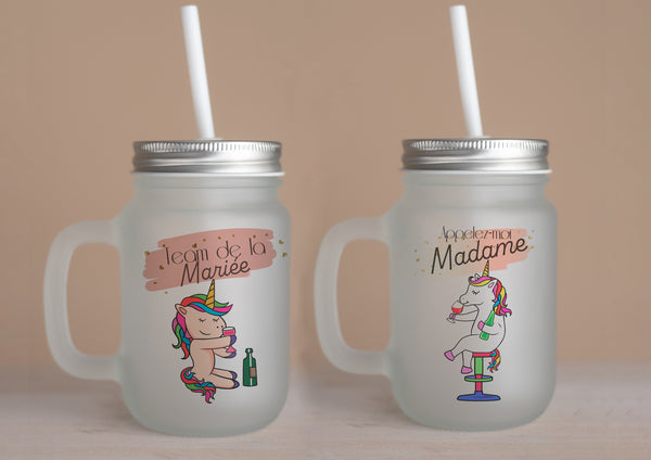 Verres EVJF accessoires personnalisés  licorne -  enterrement de vie de jeune fille licorne