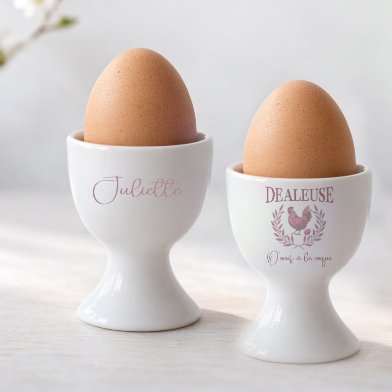 Coquetier personnalisé avec prénom Cadeau de Pâques  Coquetier enfant Décoration de table de Pâques (Copie)