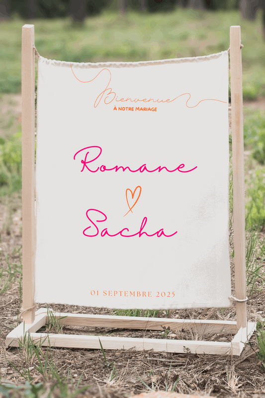 Panneau de Bienvenue tissu Mariage –