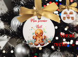 Boule de noël personnalisée en bois premier noël de bébé - Décoration de noël naissance