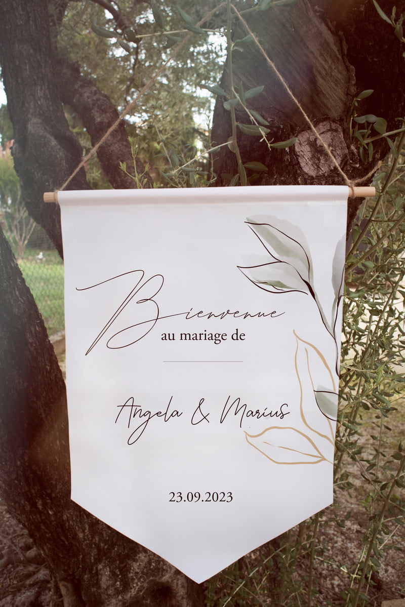 Panneau de bienvenue tissus mariage personnalisé | Décoration personnalisée mariage