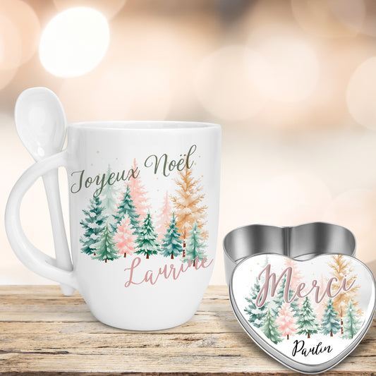 ensemble mug et boite à sucreries noël