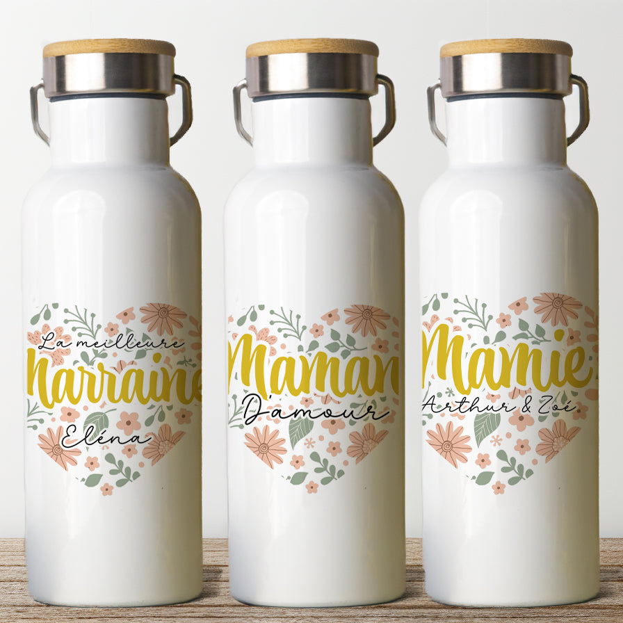 gourde personnalisée cadeau mamie, maman, marraine, tata, nounou...
