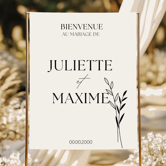 Panneau de Bienvenue tissu Mariage – Élégance et légèreté