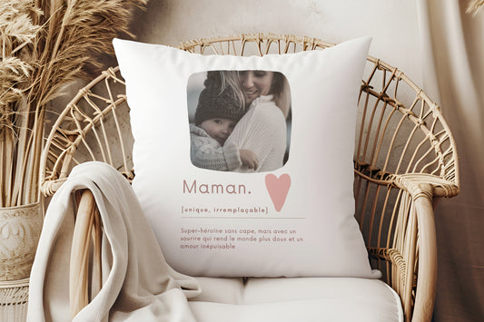 Coussin photo personnalisé avec définition