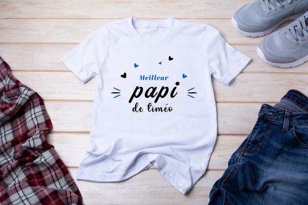 T-shirt "meilleur papi" Personnalisé