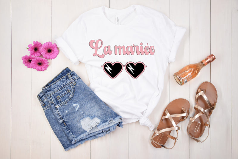 T-shirt  EVJF model girly  personnalisé ( La mariée) | Accessoires EVJF