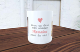 Mug "Demande de Marraine" avec 2 Photos et Message Personnalisé