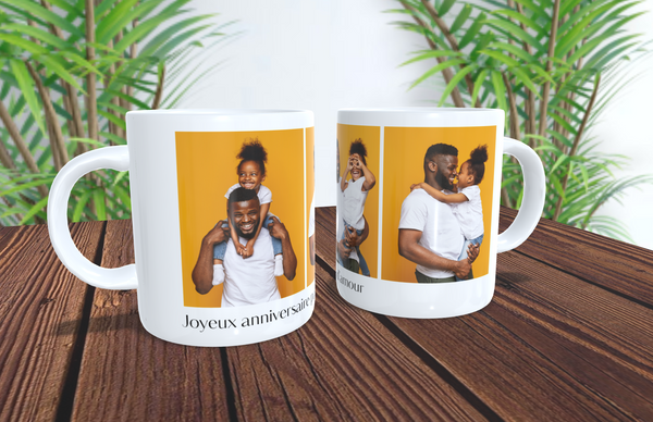 Mug personnalisé pour papa avec 3 photos