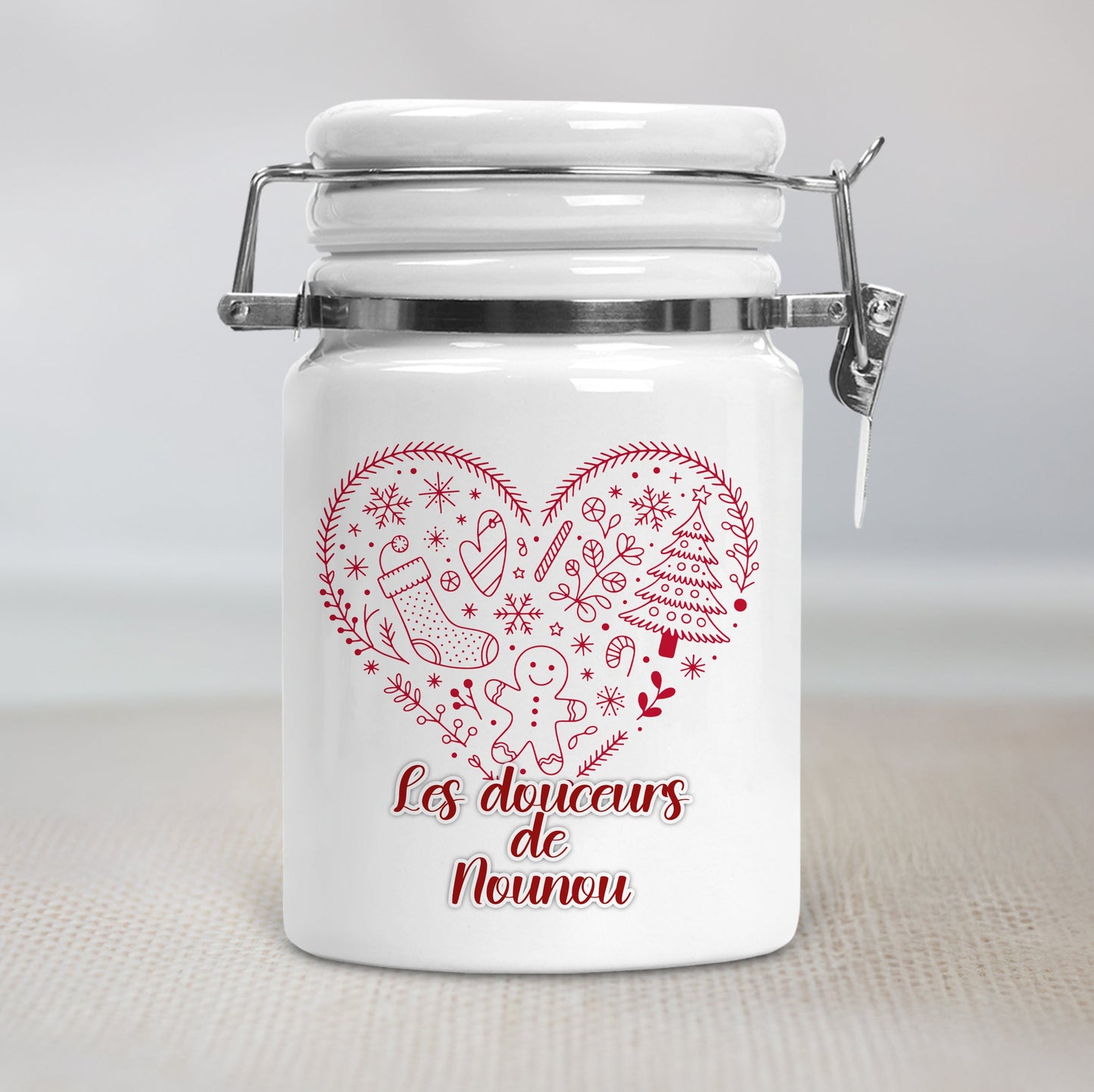 Pot / Bocal en céramique personnalisé – Spécial Noël 🎄