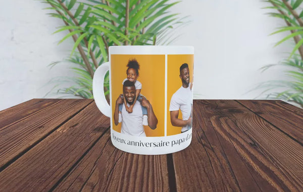 Mug personnalisé pour papa avec 3 photos