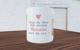 Mug "Demande de Marraine" avec 2 Photos et Message Personnalisé