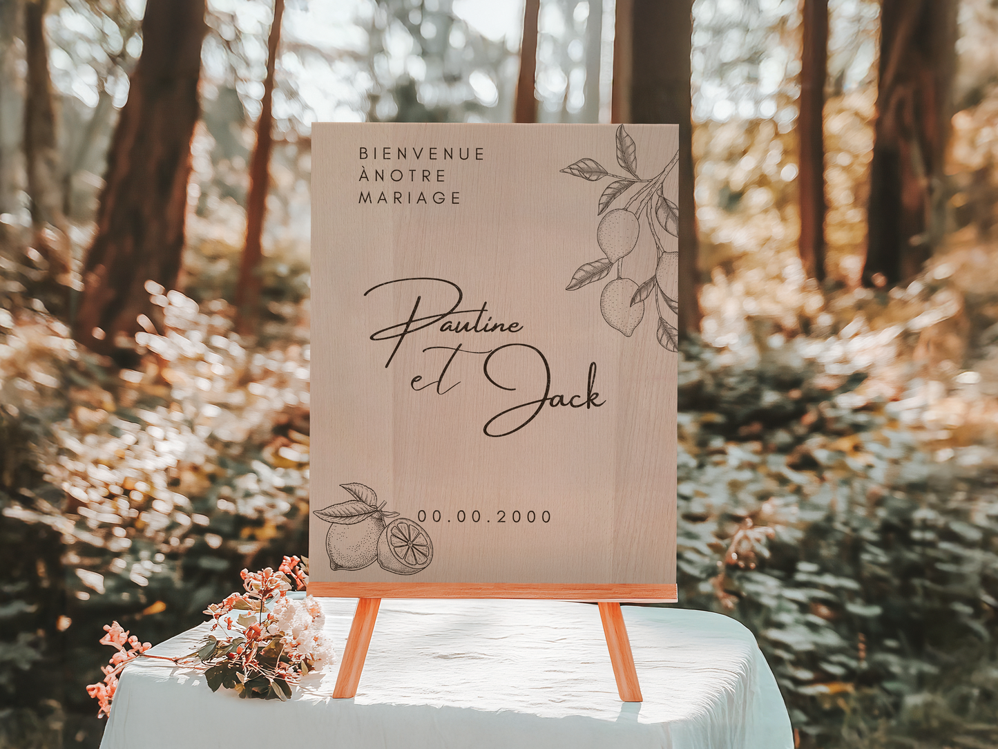 Panneau de bienvenue mariage dolce vita en bois 