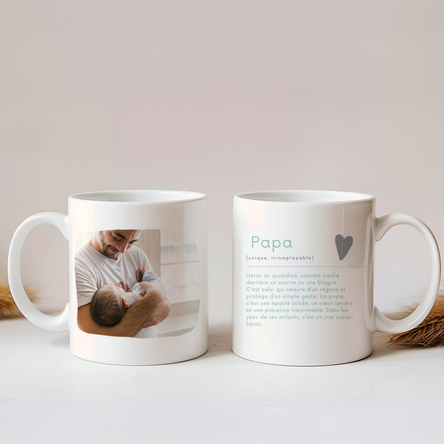 Mug en Céramique Personnalisé - Définition d'un papa , une maman, mamie  avec Photo | Idée Cadeau Fête des pères