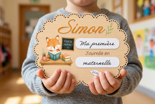 Panneau de rentrée scolaire personnalisé en bois. Première rentrée scolaire ardoise personnalisée premier jour d'école
