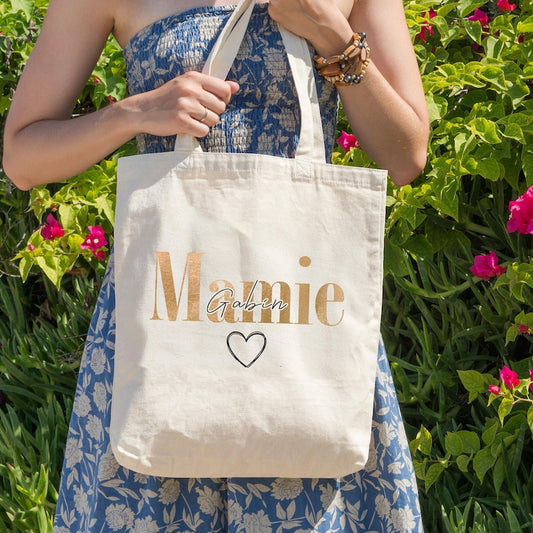 Sac personnalisé mamie or