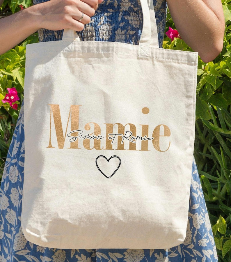 Sac personnalisé mamie or