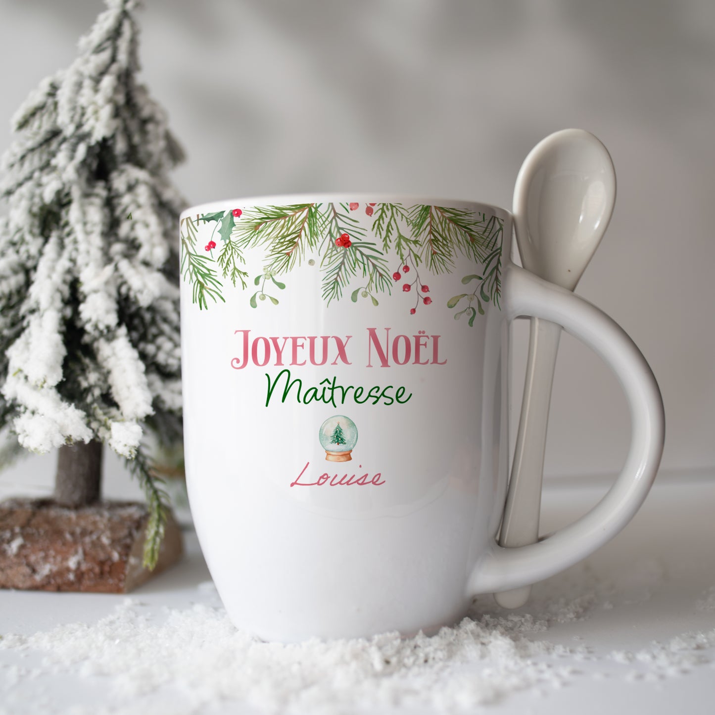 Mug de noël personnalisé - idée cadeau maîtresse, nounou....